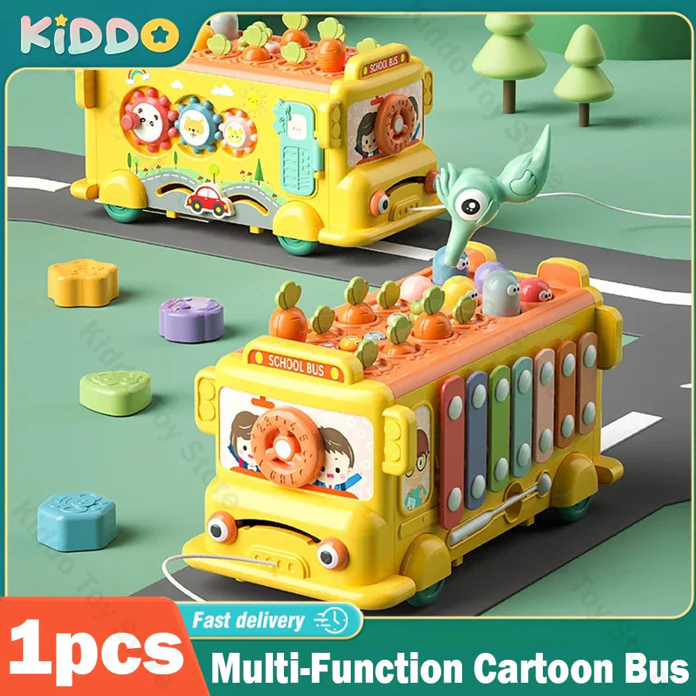 Giocattolo autobus a forma di cartone animato - Autobus pieno di fantasia - Auto giocattolo multifunzione