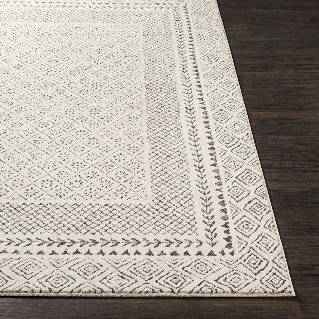 Surya Monaco Tappeto Soggiorno Boho, Grande Tappeto Camera da Letto 200x274 cm - Tappeto per Sala da Pranzo con Motivo Geometrico, Tappeto Soggiorno Moderno Scandinavo in Beige, Grigio Carbone