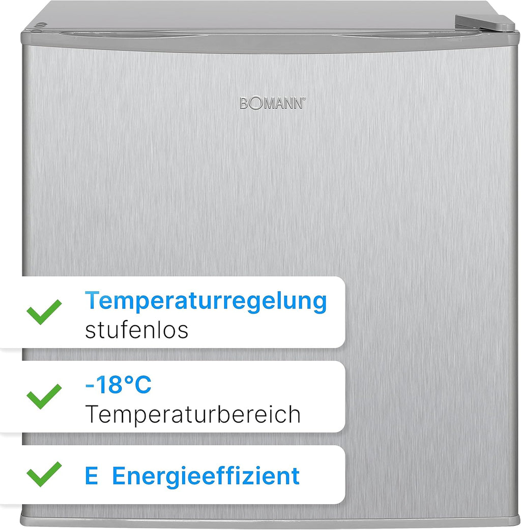 Bomann® Gefrierbox 31L Nutzinhalt | Gefrierschrank klein mit Gitterablage | wechselbarer Türanschlag & stufenlose Temperaturregelung | Mini Gefrierschrank mit 4 Sterne-Kennzeichnung | GB 341.1 inox