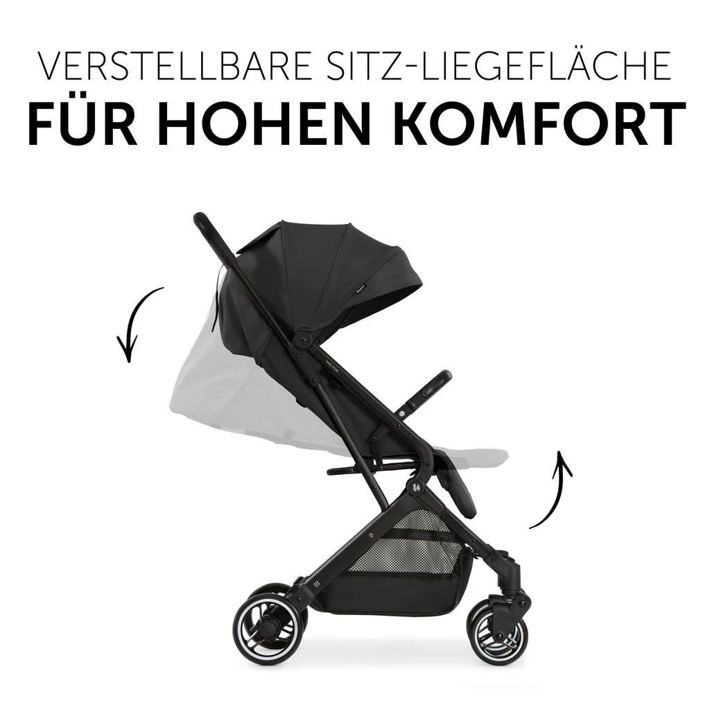 hauck Passeggino leggero Travel N Care per bambini dalla nascita fino a 22 kg con funzione reclinabile, ultraleggero - 6,9 kg, chiudibile con una mano, UPF 50+, ruote in EVA, cestino fino a 3 kg (Dark Olive)