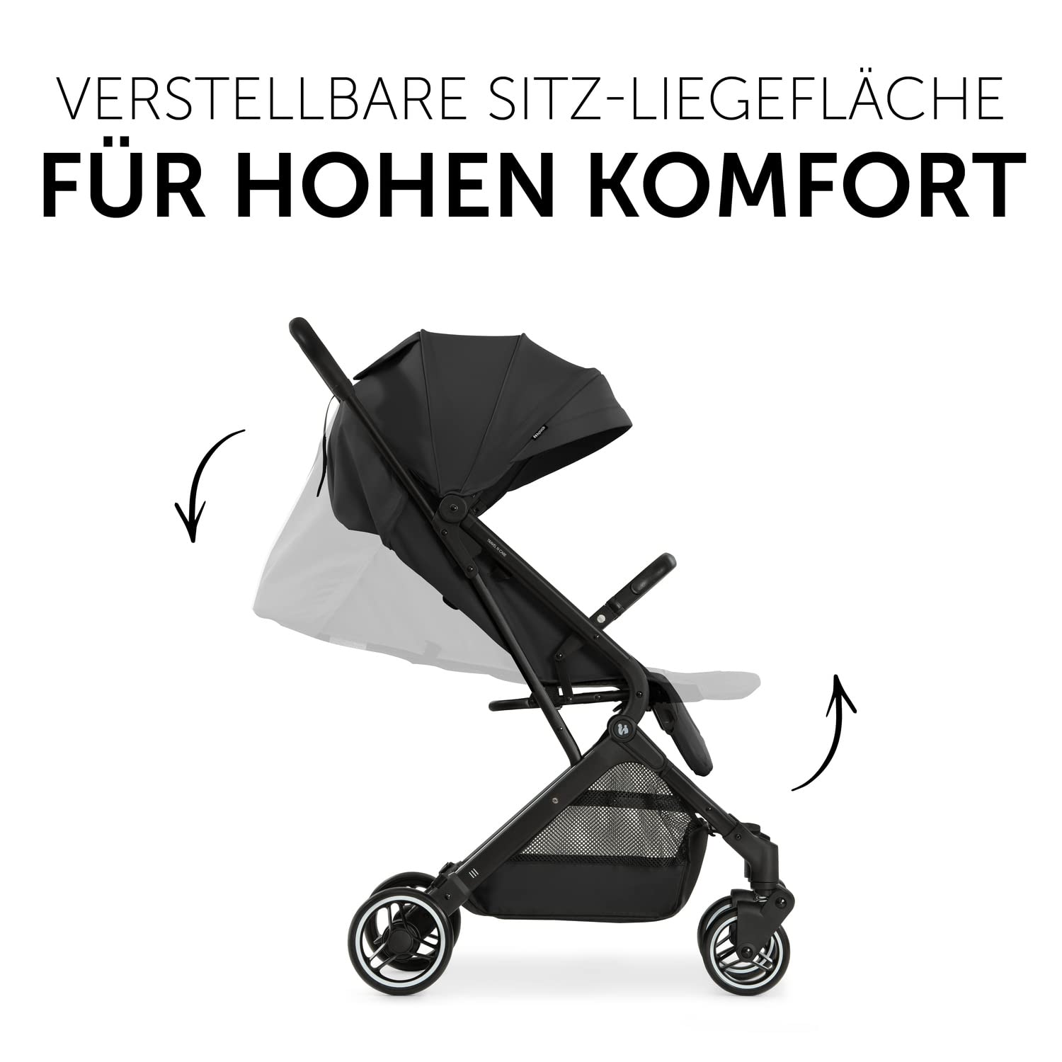 hauck Passeggino leggero Travel N Care per bambini dalla nascita fino a 22 kg con funzione reclinabile, ultraleggero - 6,9 kg, chiudibile con una mano, UPF 50+, ruote in EVA, cestino fino a 3 kg (Dark Olive)