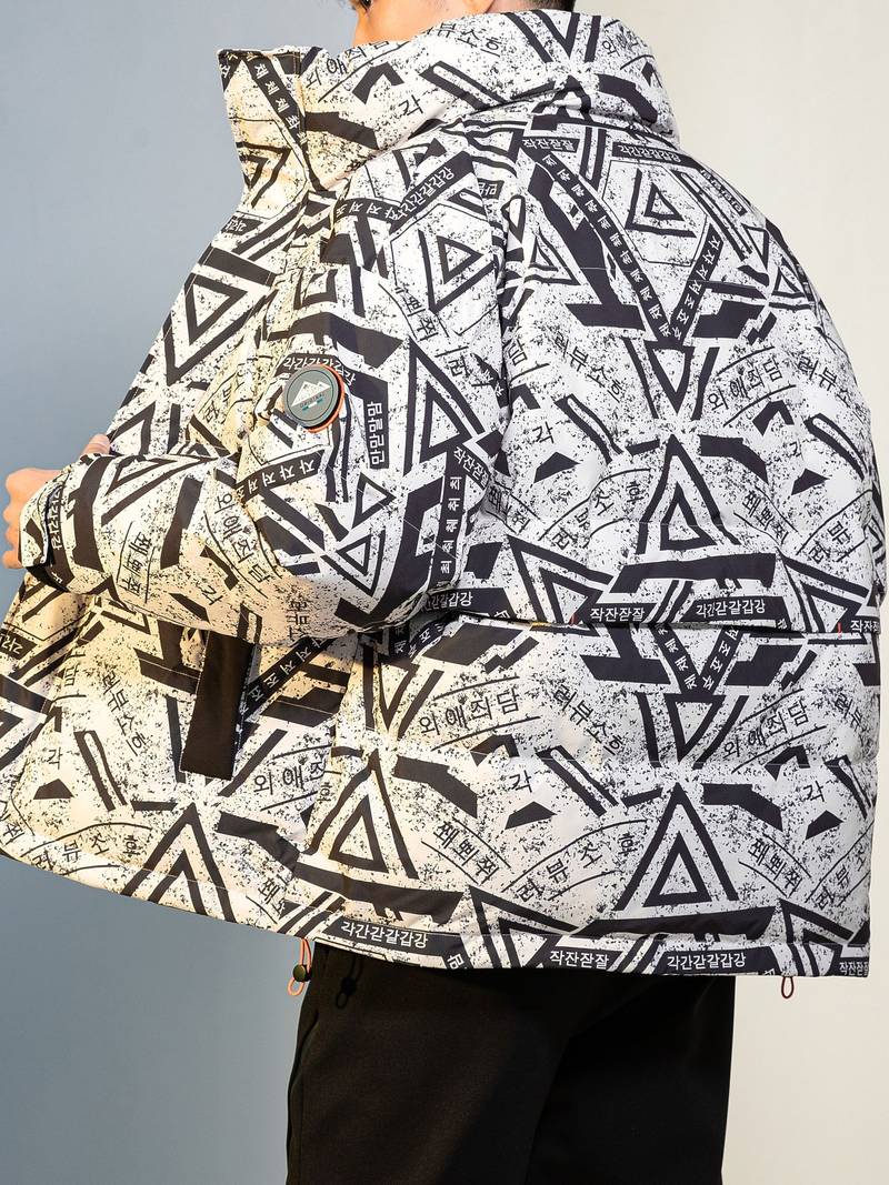 Giacca con cappuccio geometrica da uomo