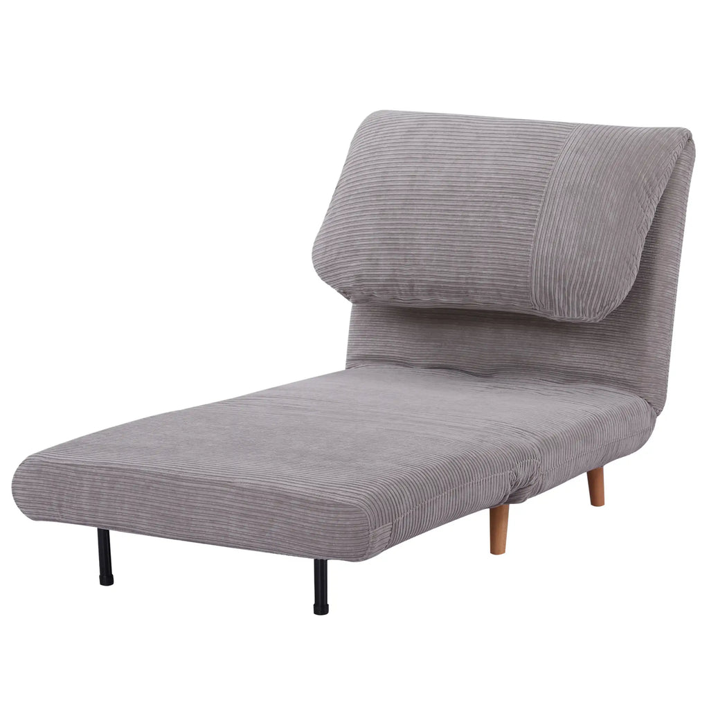 HOMCOM Poltrona Letto Divano Letto 2 in 1 Schienale Regolabile Grigio Chiaro