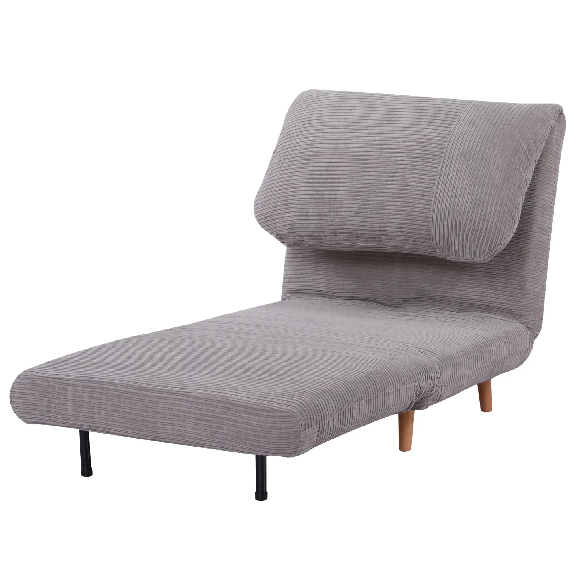 HOMCOM Poltrona Letto Divano Letto 2 in 1 Schienale Regolabile Grigio Chiaro