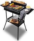 Cecotec Elektrischer Grill Perfect Country 2000 EasyMove. 2000 W, Mix- und Antihaft-Oberfläche, klappbarer Deckel, einstellbares Thermostat, Fettauffangschale, Stahlbeine und Räder