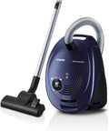 Siemens synchropower VS06A111 Aspirapolvere con sacchetto, aspirapolvere a traino, filtro igienico, spazzola per pavimenti duri e tappeti, elevata potenza di aspirazione, cavo lungo, bocchetta a lancia, 600 W, blu
