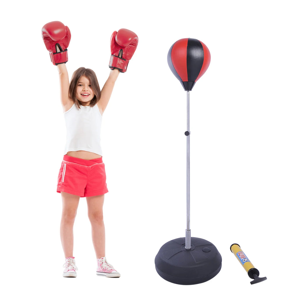 Set Punchingball HOMCOM regolabile in altezza incl. guantoni pompa