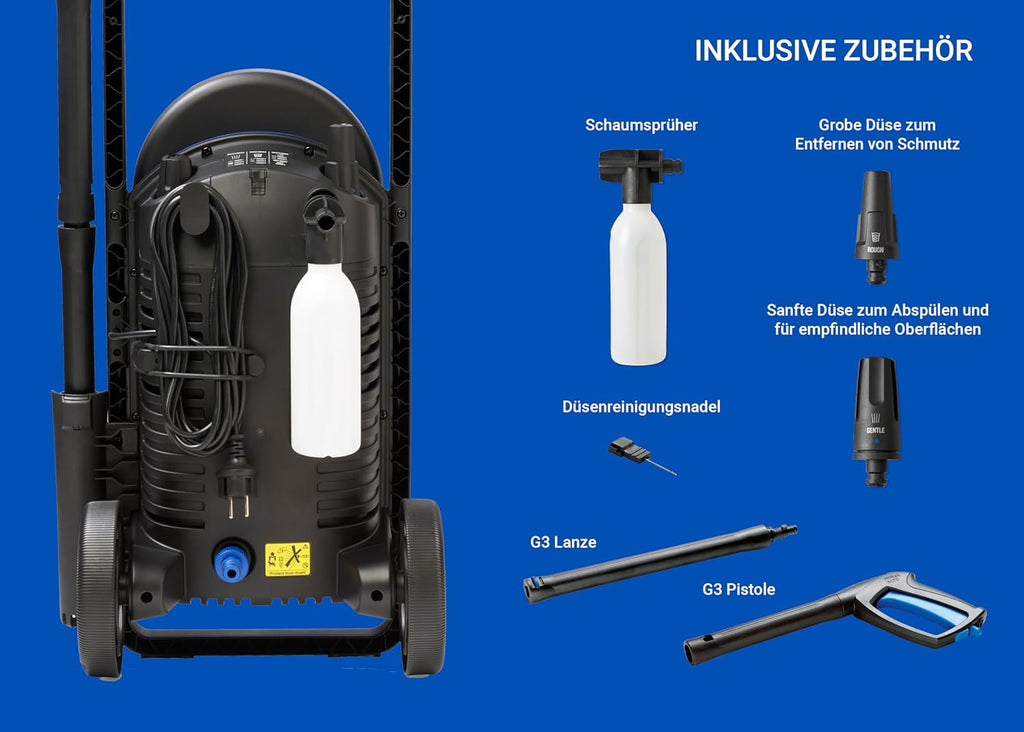 Nilfisk Core 140 Idropulitrice con PowerControl - Idropulitrice per la pulizia di aree esterne e il lavaggio auto (1800 W)