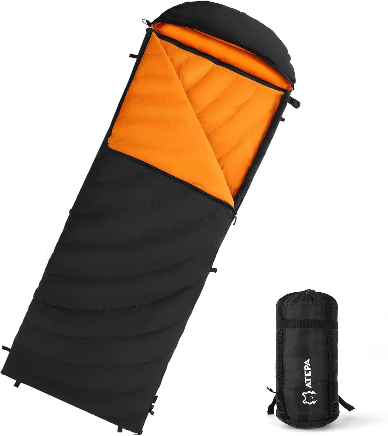 ATEPA Daunenschlafsack Winter Outdoor,Daunenschlafsack, Übergröße Ultraleichter, 3 Jahreszeiten Warm, XXL Leichtgewicht, großartiger Komfort, Ideal für Rucksacktouren Erwachsene Camping, Wandern