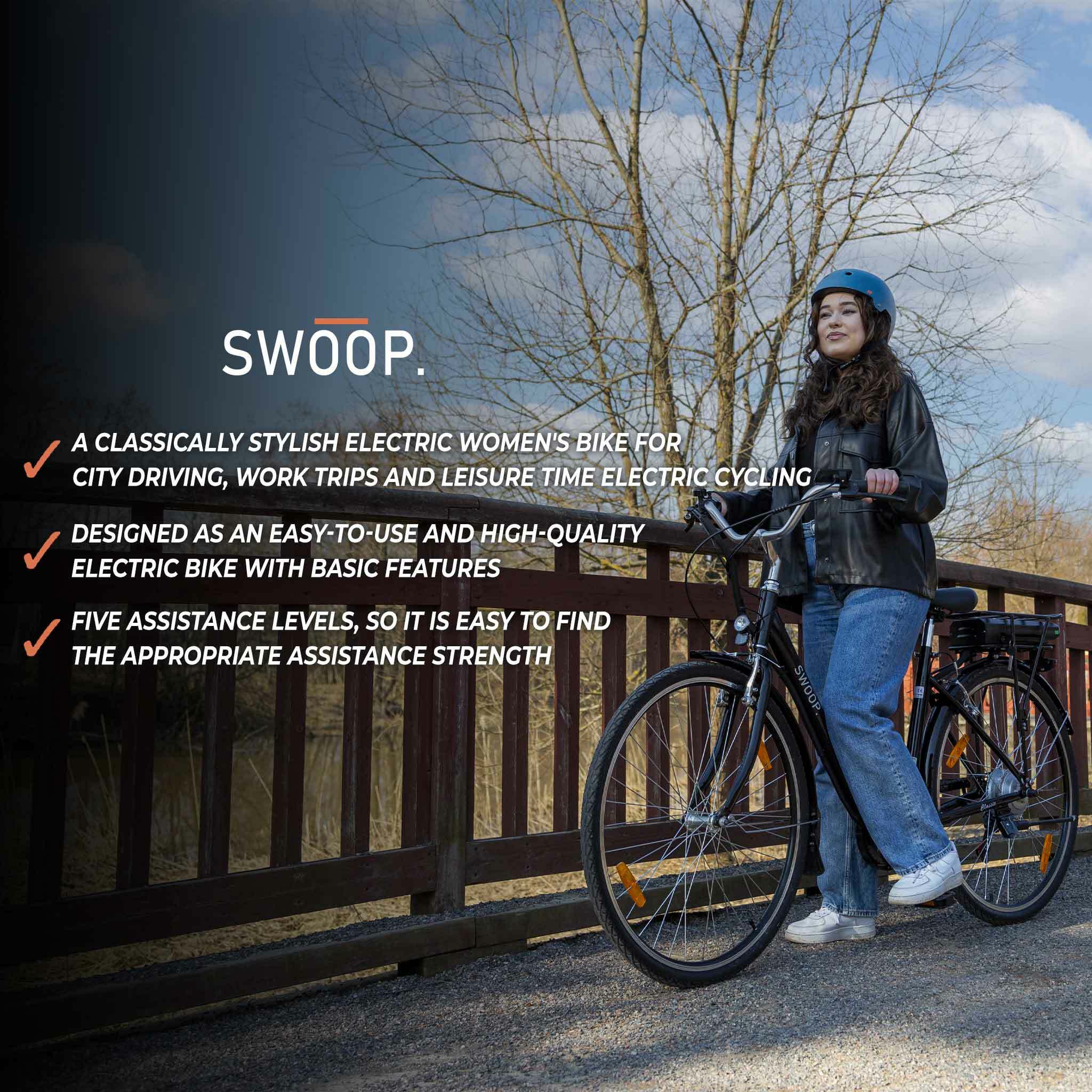 Swoop E-Bike Classic, Damen 28 Schwarz