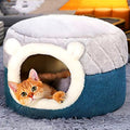 HundeJoy Katzenhhle 2-in-1 – Stilvoller Rückzugsort und Kissen in einem