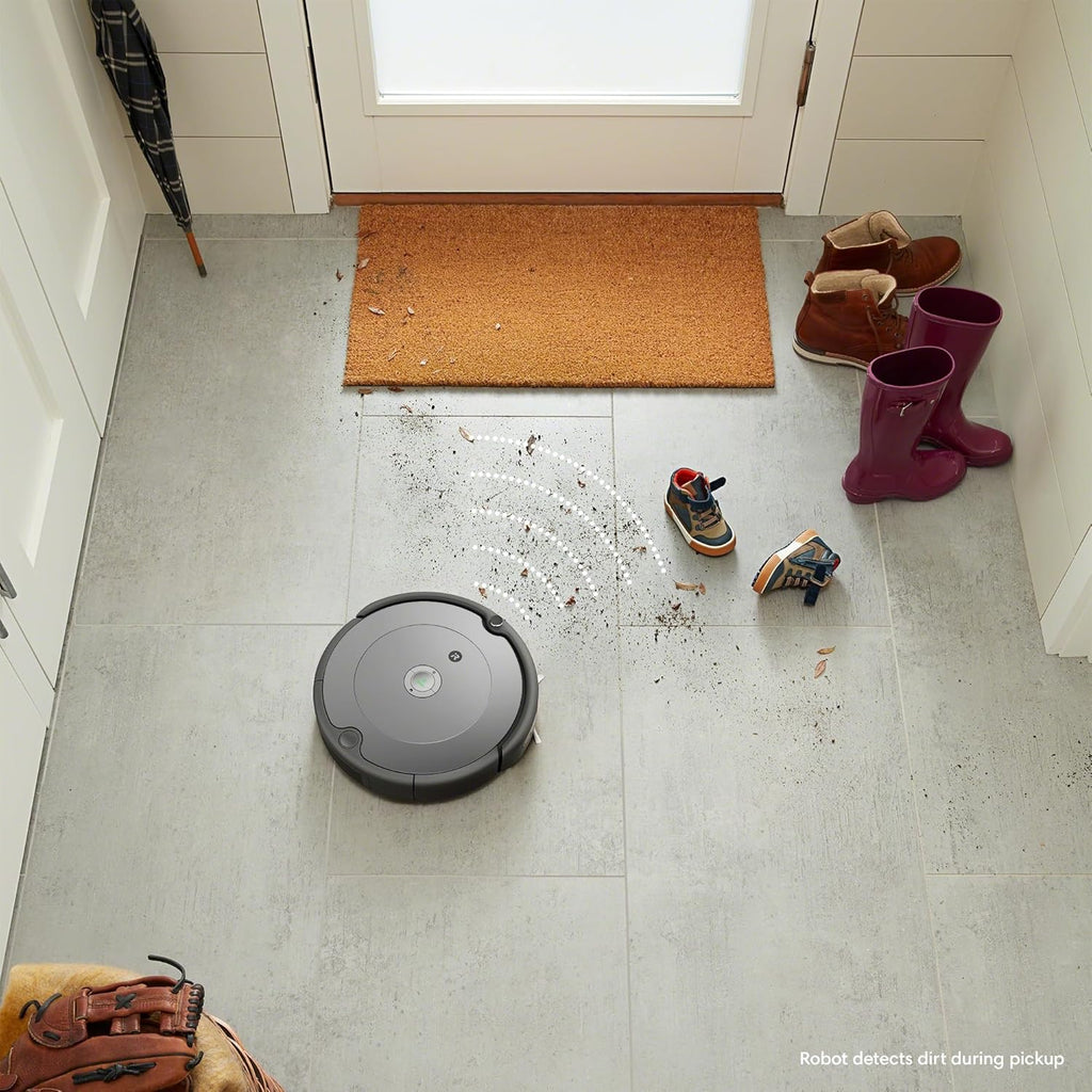 Robot aspirapolvere e lavapavimenti iRobot Roomba Combo Essential (Y0112), potente aspirazione e lavaggio, sistema di pulizia a 4 fasi, 3 livelli di aspirazione, pulizia Spot, controllabile tramite app, pulsanti o voce, Bianco
