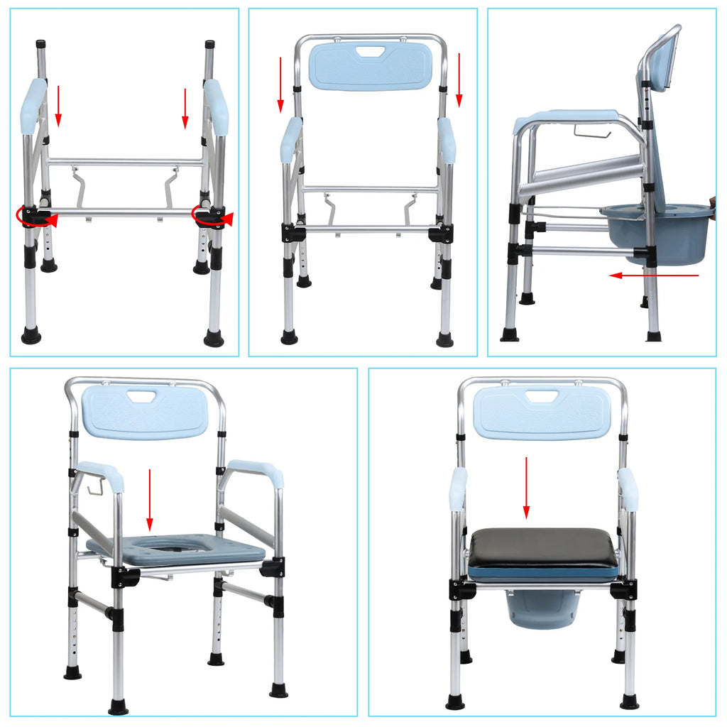 Sonnewelt Sedia comoda regolabile in altezza con sedia WC inclusa