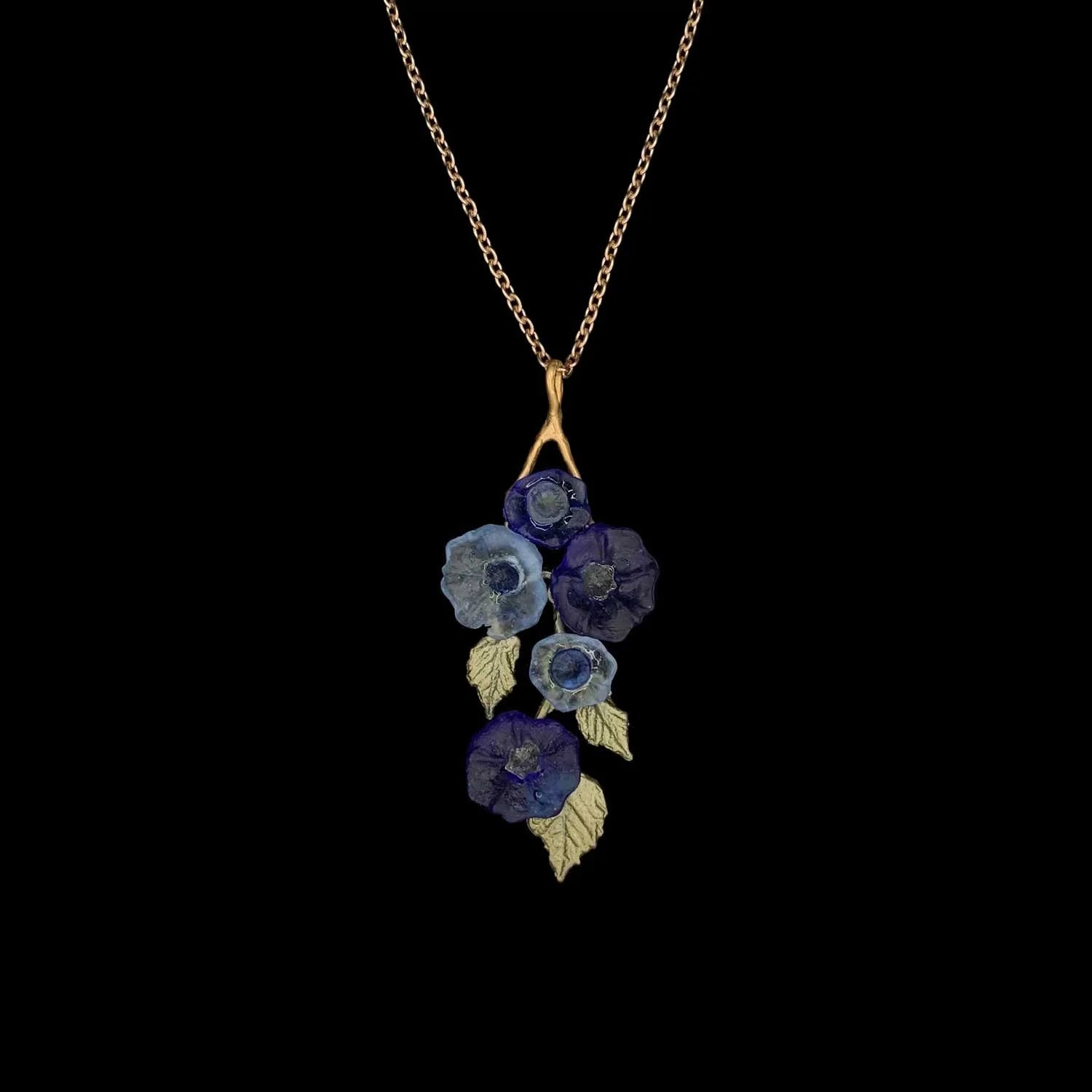 Blaue Prunkwinde Kette mit Anhnger