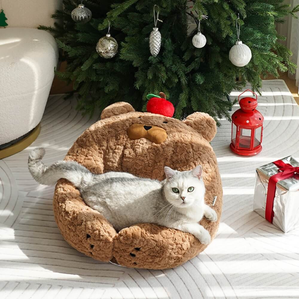 KittyDream – Lettino morbido per gatti a forma di mela per accoglienti rifugi