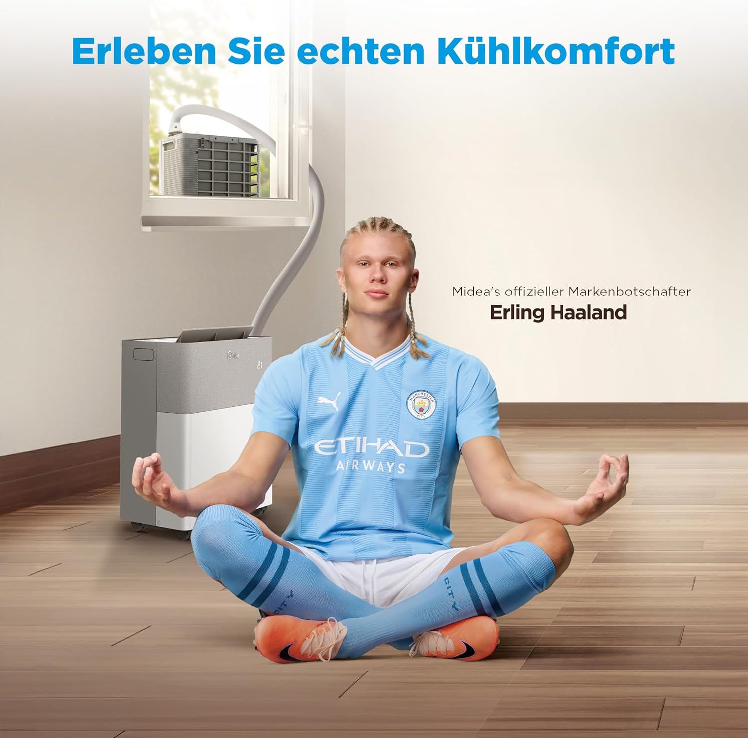 Condizionatore Midea Portasplit, pompa di calore mobile, raffreddamento A++/riscaldamento A+, 12000 BTU 3,5kW, per ambienti fino a 42 m² / 105 m³, solo 39 dB(A) in modalità silenziosa