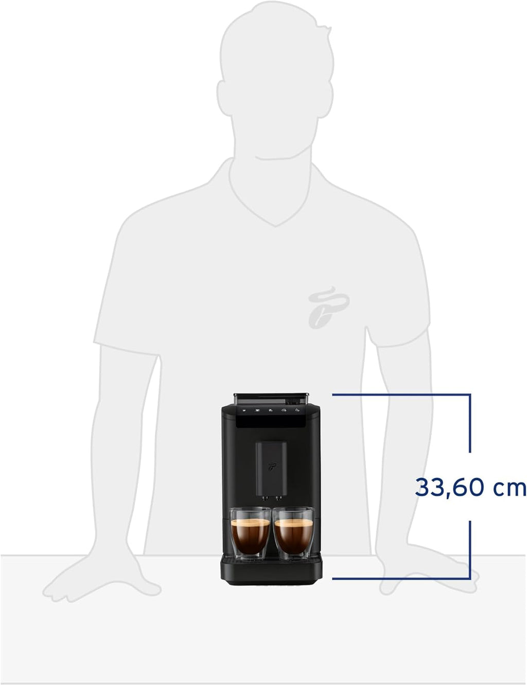 Tchibo Macchina da caffè automatica Esperto2 Caffè con funzione 2 tazze per Caffè Crema ed Espresso, Nero Granito - INCLUSO set di prova caffè GRATUITO