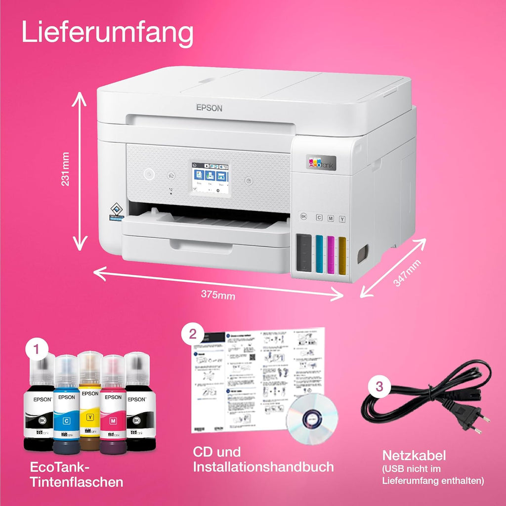 Epson EcoTank ET-4800 Stampante multifunzione A4 con serbatoio di inchiostro e Wi-Fi, con inchiostro incluso per un massimo di 3 anni