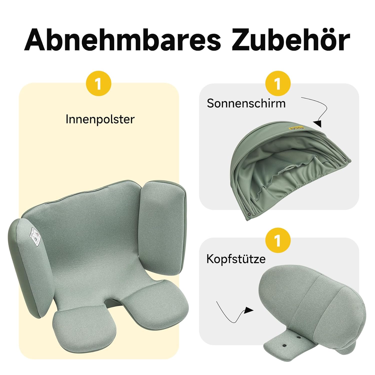 Jovikids 360° Drehbar Kindersitz mit ISOFIX, i-Size 40-150cm(ab Geburt -12 Jahre) Baby Autositz Reboarder mit Liegefunktion & Abnehmbar Vordach, ECE R129 (blau)