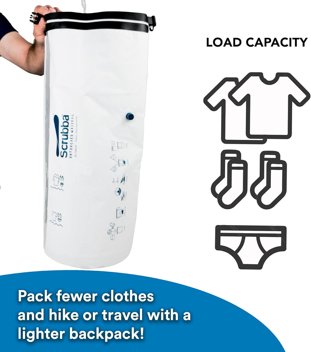 Scrubba Toplader Wash Bag 2.0 - Lavatrice portatile da campeggio - Borsa per il lavaggio e sacca da bucato, Verde