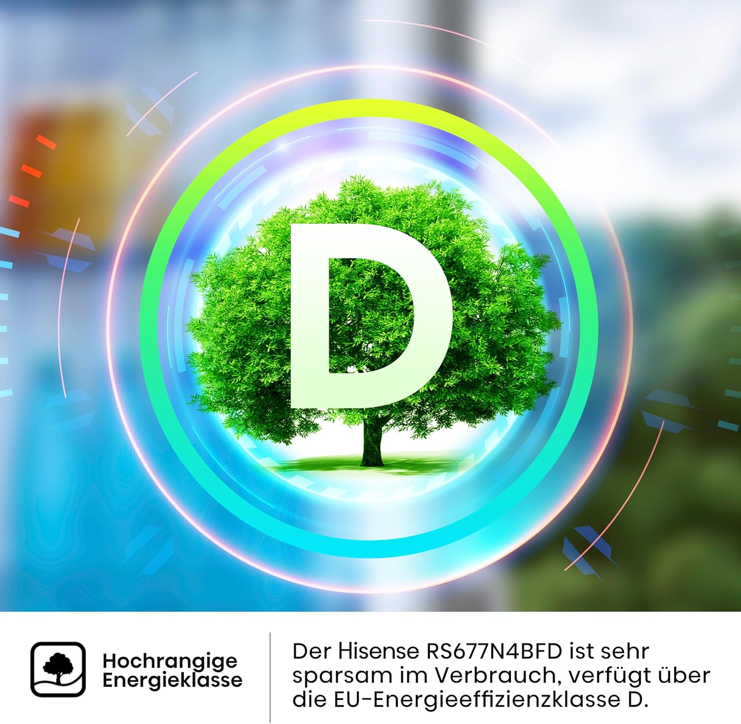 Hisense RS677N4BFD Frigorifero Americano Side by Side / Compressore Inverter / Porta Bottiglie / 2 FreshZone / Vano Verdure / Capacità Frigo 334 L / Capacità Congelatore 185 L / 41 dB / 247 kWh all'anno, Nero
