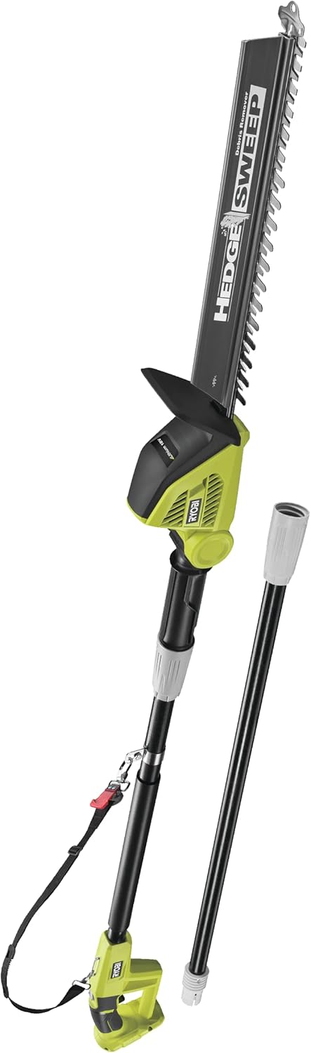 RYOBI 18V ONE+ Tagliasiepi telescopico a batteria OPT1845 (lunghezza lama 45 cm, spessore di taglio 18 mm, testa di taglio orientabile di 135°, velocità di taglio 1350 giri/min, senza batteria e caricabatterie)