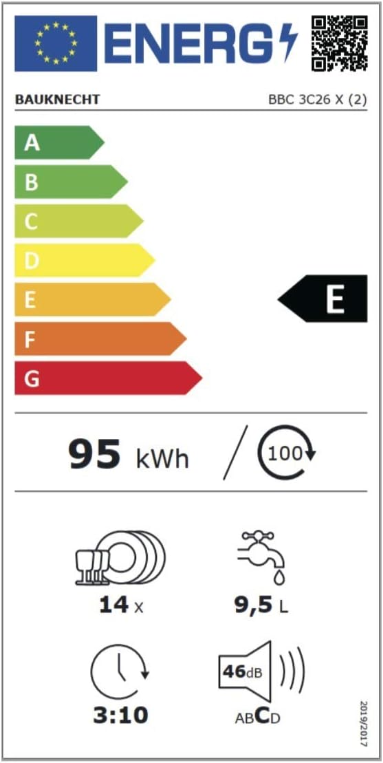 Bauknecht BBC 3C26 X Geschirrspüler Integrierbarer Geschirrspüler 60 cm/ ActiveDry/ Startzeitvorwahl / Option Multizone/ Sensor-Programm / Vollwasserschutz