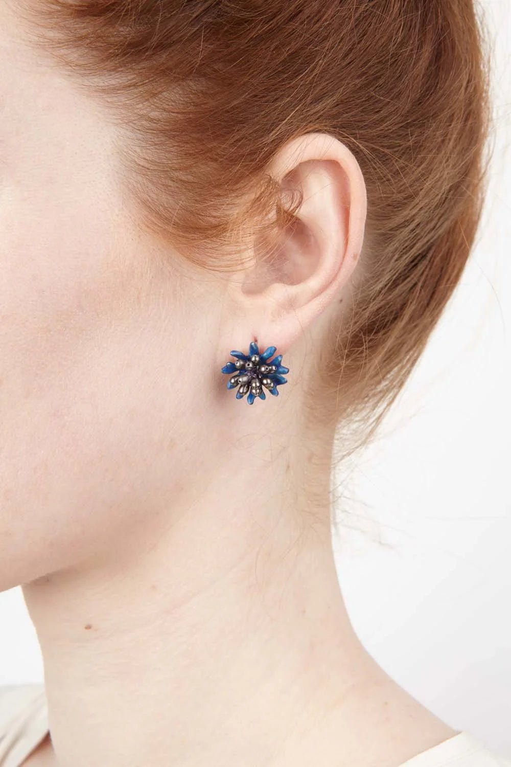 Fiordaliso blu - Orecchini a perno