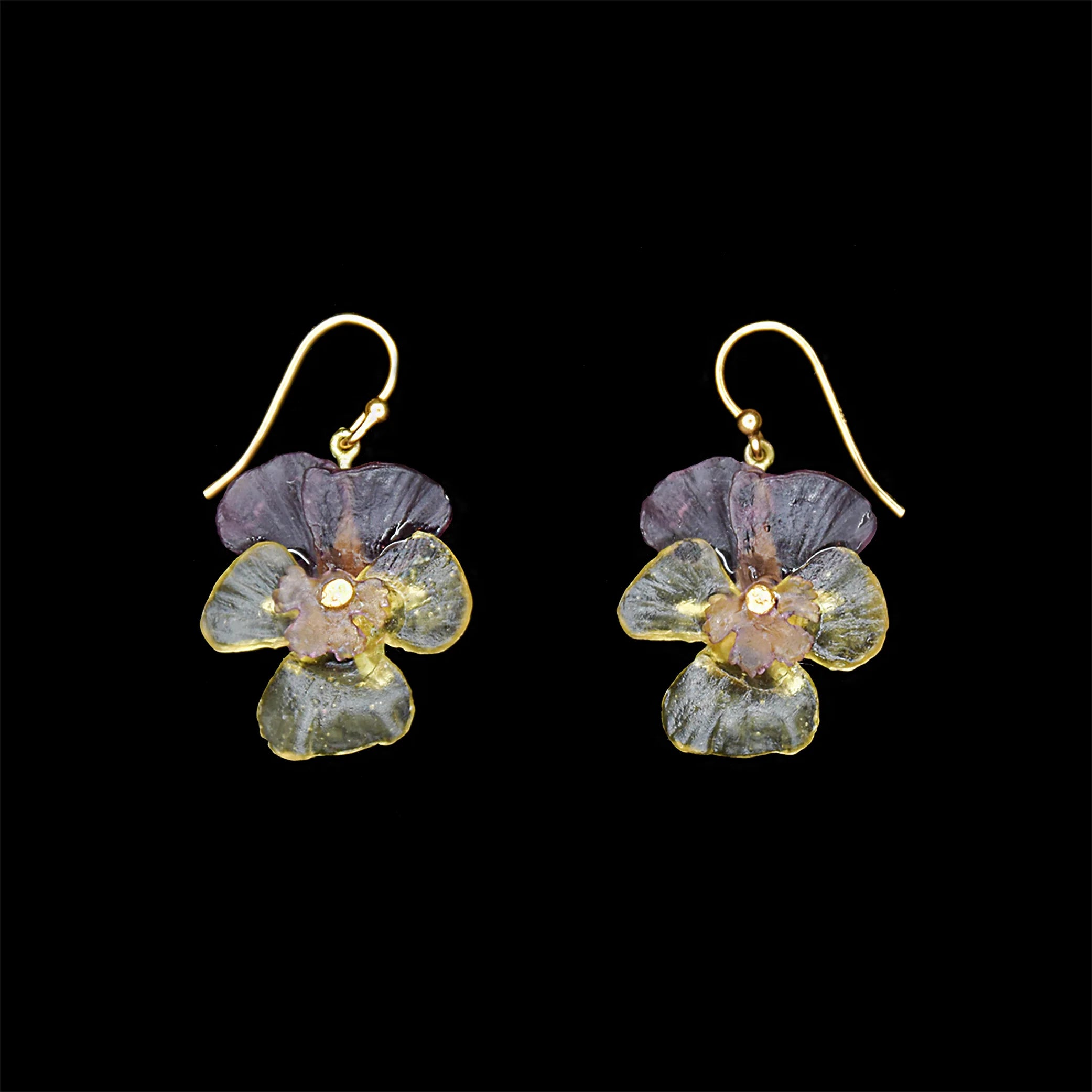 Orecchini pendenti a forma di pansé - Piccoli fiori