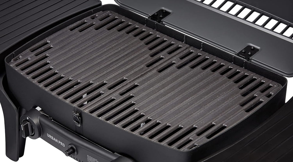 Enders Gasgrill Urban II Pro, barbecue da tavolo, funzione grill, cottura e forno, 2 bruciatori in acciaio inox, con termometro per grill, barbecue da balcone e campeggio, corpo in alluminio pressofuso, griglia in ghisa, #2062