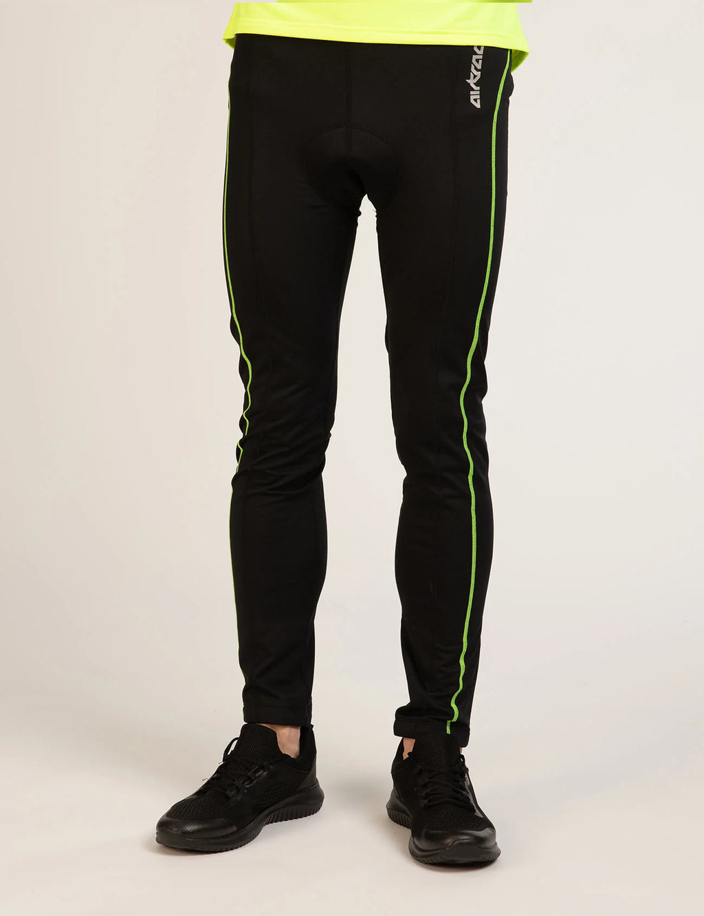 Pantaloni Ciclismo Termici Lunghi da Uomo Neri Neon
