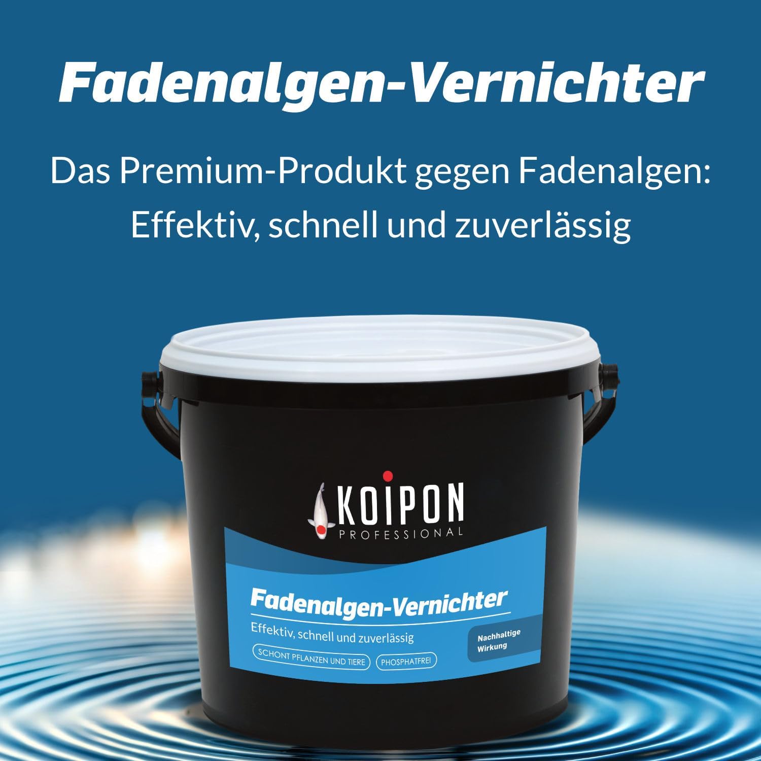 KOIPON Anti-Alghe a Filamento 25 kg, Antialghe Senza Fosfati, per la Lotta alle Alghe e Contro la Crescita di Alghe a Filamento nei Laghetti da Giardino