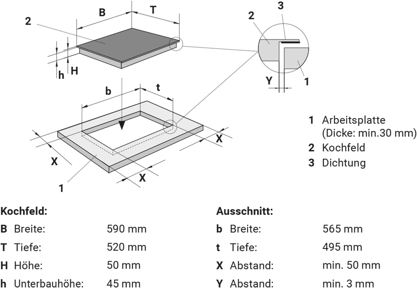 KKT KOLBE Autarkes Herdset | 60cm Einbaubackofen BO8805SS | 59cm Induktionskochfeld IH85900RL | Grill | Heißluft | Automatik-Timer | 2-fach Wärmeschutzverglasung | Kindersicherung | SET8805IH859RL