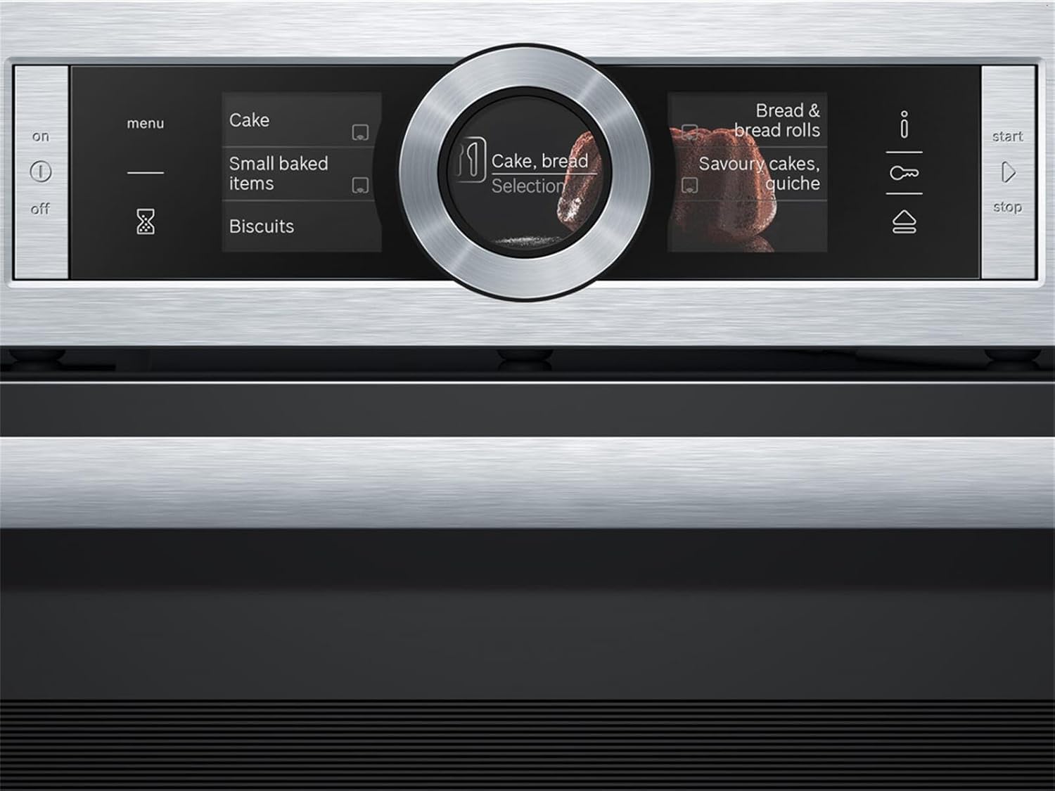Bosch HMG7361B1, Serie 8 Forno da incasso intelligente con funzione microonde, 60 x 60 cm, Made in Germany, Nero, Air Fry, Anello di controllo digitale, Display touch, Programmi automatici, Supporto per la pulizia