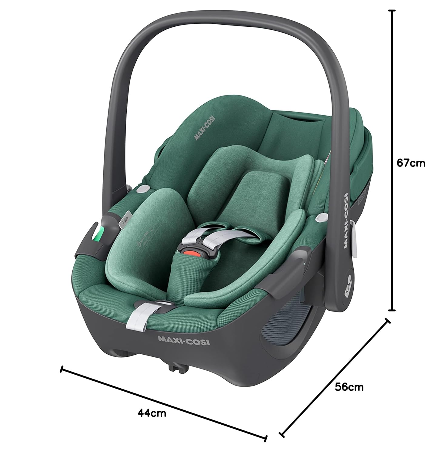Maxi-Cosi Pebble 360 i-Size Babyschale Drehbar, Neugeborenen Autositz 360 Grad, 0–15 Monate (40–83 cm), Drehung mit einer, ClimaFlow, Easy-In-Gurt, G-CELL Seitenaufprallschutz, Essential Graphite