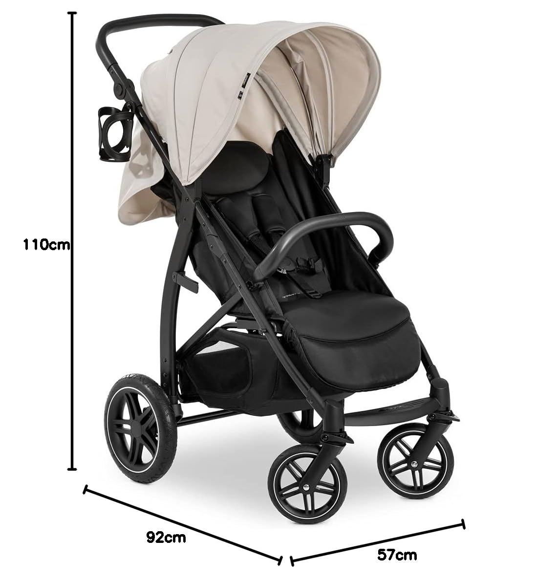 hauck Buggy Rapid 4D per bambini dalla nascita fino a 22 kg con funzione reclinabile, pneumatici in gomma, portabevande, UPF 50+, compatto, cestino XL fino a 3 kg (Jungle Green)