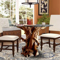 Tavolo da pranzo in legno di radica IKAL incl. piano in vetro 100 cm - Google Shopping