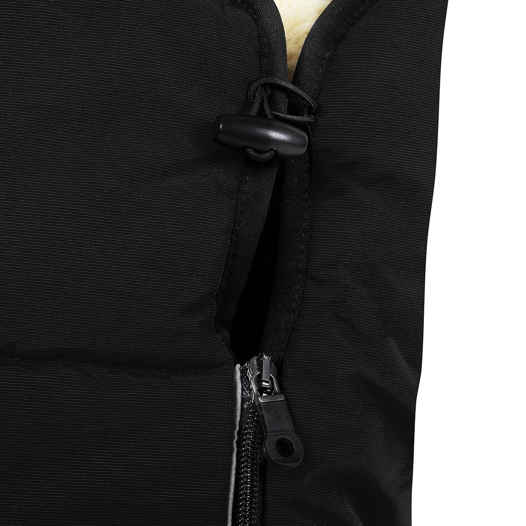 WERNER CHRIST BABY, Kinderwagen-Fußsack CORTINA – Thermo Winterfußsack (Kinder ab 6 - bis 36 Monate), mit herausnehmbarer Lammfelleinlage, medizinisches Fell, in Black (schwarz)