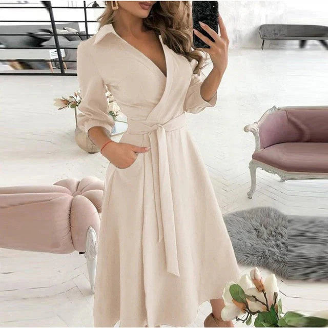 Elena - Midikleid mit V-Ausschnitt