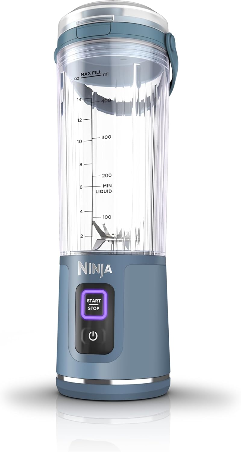 Ninja Blast Frullatore Portatile / Frullatore a Immersione / Frullatore per Smoothie, Tazza da 530 ml, Coperchio a Prova di Perdite, Mini Frullatore Potente, Senza Fili e Ricaricabile, Trita Ghiaccio e Frutta, Nero, BC151EUBK