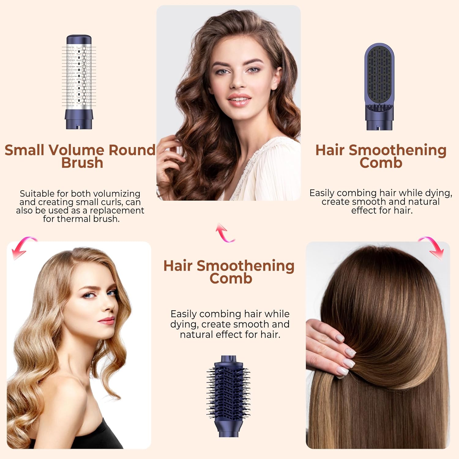 UKLISS 7 in 1 Pro Airstyler & Ionen Föhn [110,000RPM] High-speed Haartrockner Ionen Hair Dryer, mit Heißluft Lockenwickler Thermal Brush Haarglätterbürste Warmluftbürste Föhnbürste, 1200W/Blau