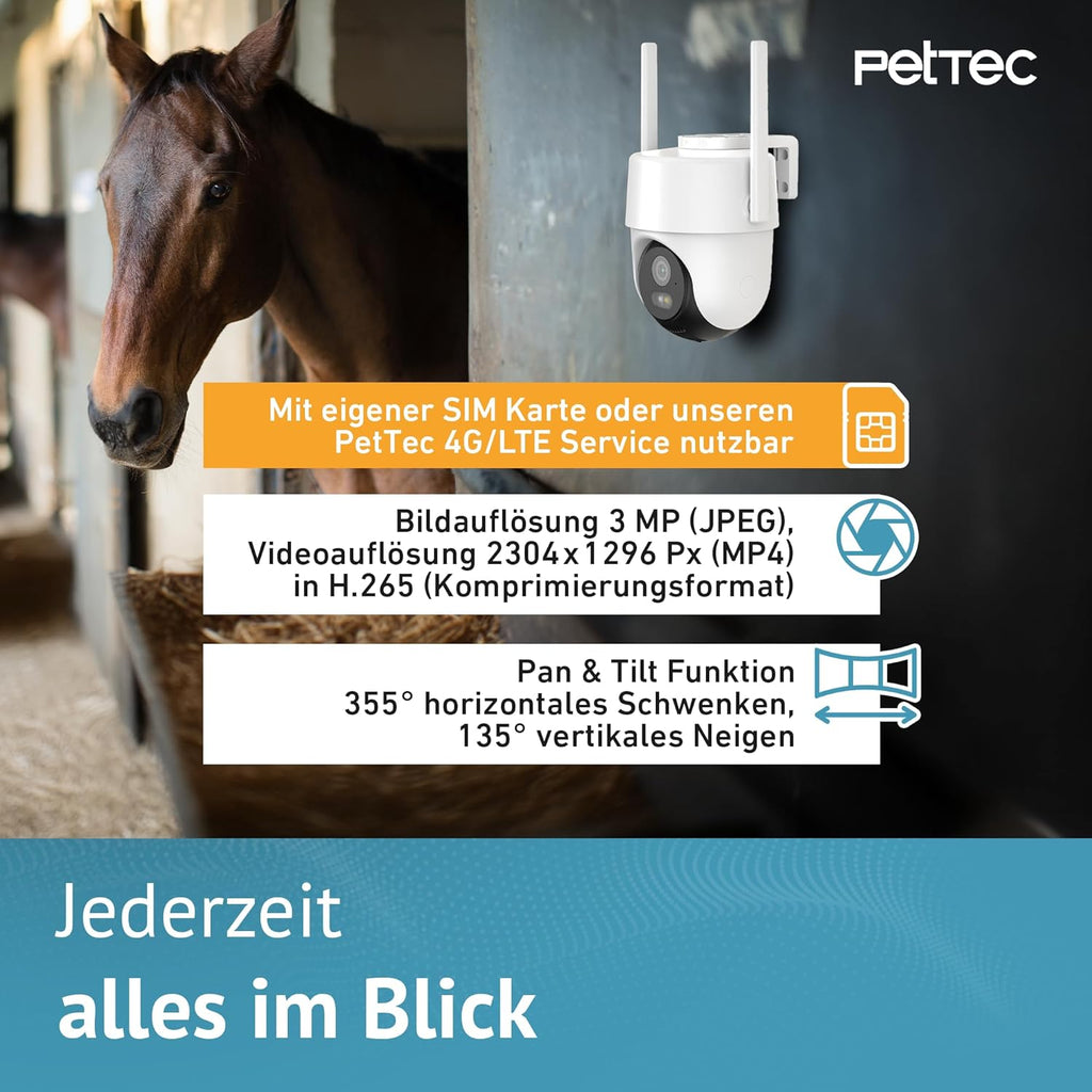 PetTec – Pet Cam Buddy Haustierkamera Futterautomat 8L für Katzen- & Hunde-Trockenfutter – Automatischer Futterspender mit WLAN & App-Steuerung -Inkl. 2-Wege-Audio, Bellerkennung & Nachtsicht