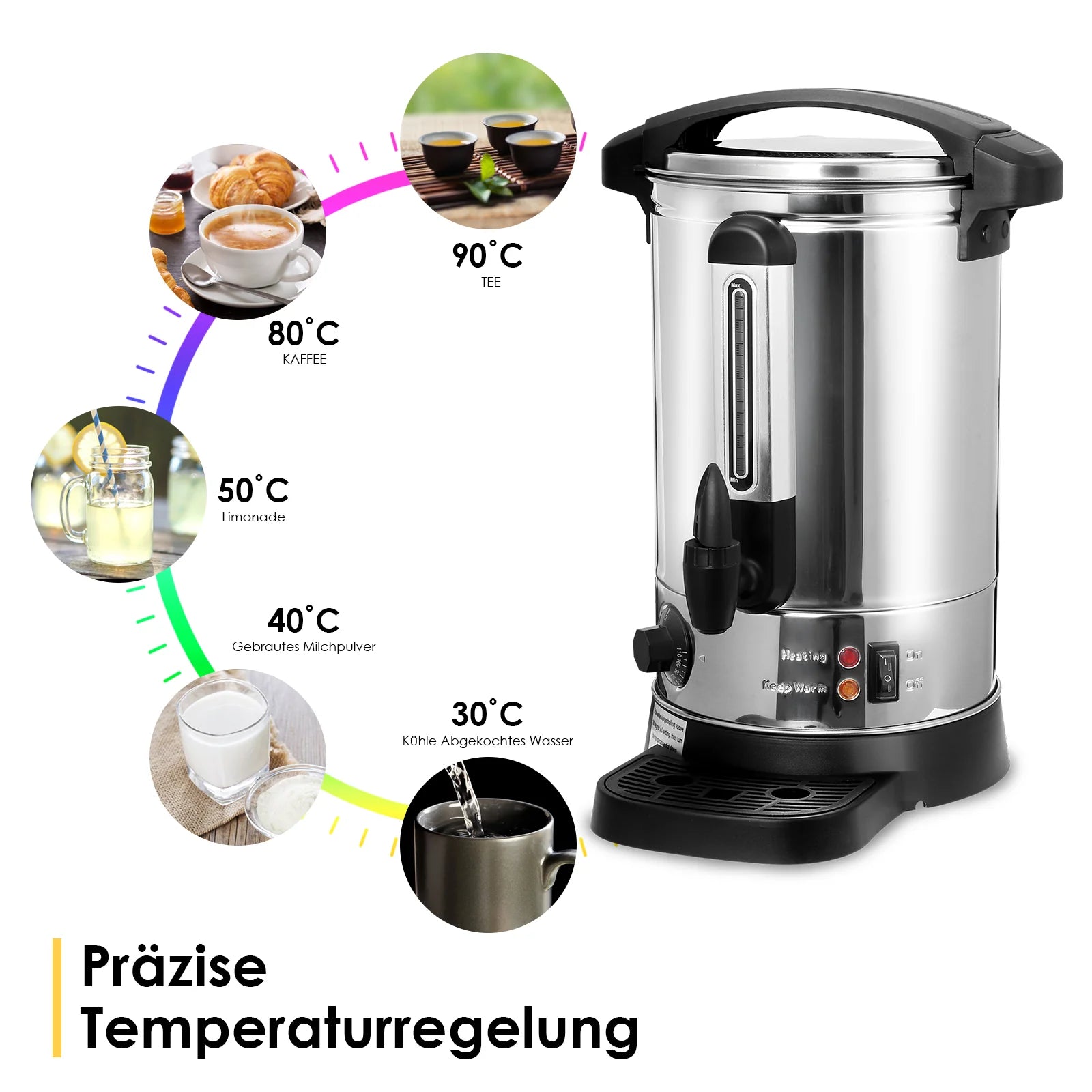 Sonnewelt Heiwasserspender Glühweinkocher 8L