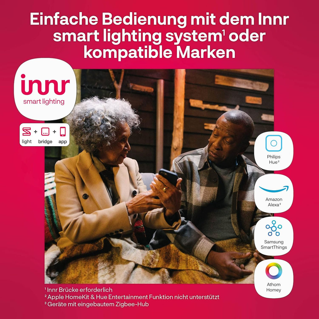 innr Smart Gartenstrahler, Zigbee, Funktioniert mit Hue* und Alexa (Bridge erforderlich), White & Color, LED Strahler, Spotlicht außen, Außenlampe, IP67 wasserdicht, Komplettset (3-Pack)