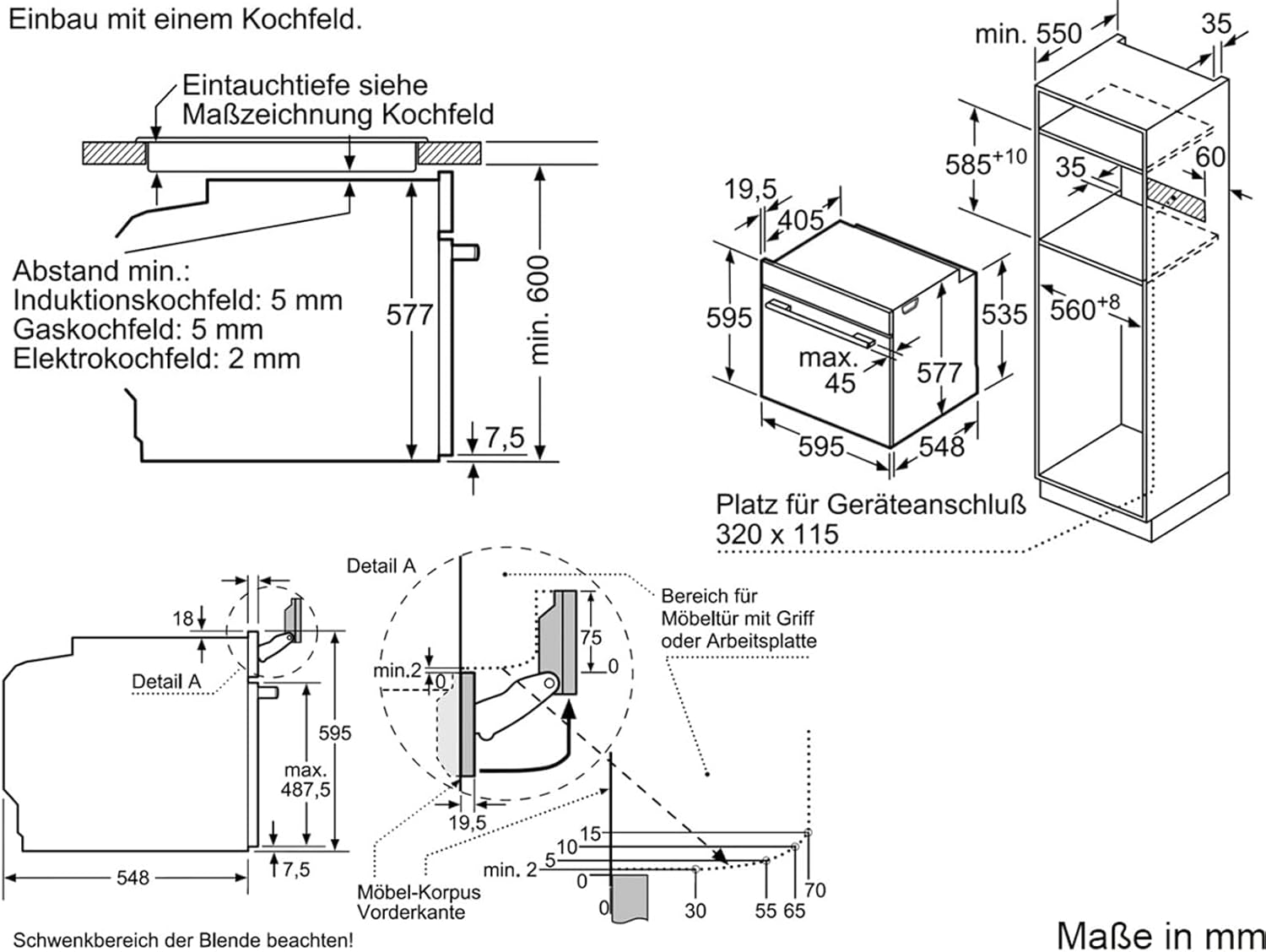 Bosch HMG7361B1, Serie 8 Forno da incasso intelligente con funzione microonde, 60 x 60 cm, Made in Germany, Nero, Air Fry, Anello di controllo digitale, Display touch, Programmi automatici, Supporto per la pulizia
