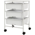 HOMCOM Carrello da Cucina con Ruote a 3 Cesti, Carrellino Salvaspazio, Bianco
