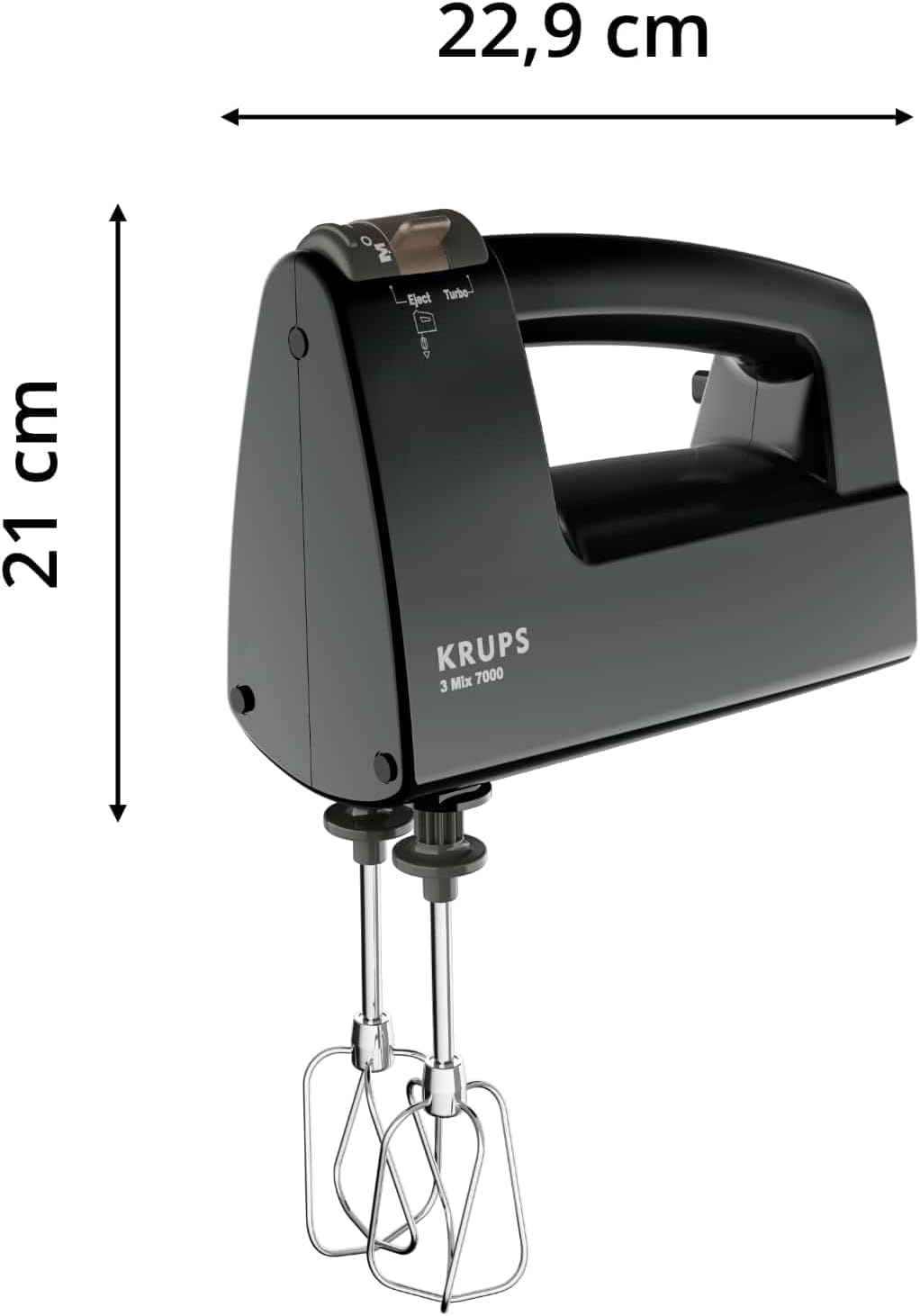 Krups 3Mix 7000 Sbattitore Manuale Edizione Speciale 60 Anni, 500 Watt, Ganci per Impastare e Fruste in Acciaio Inox, Cavo di Alimentazione Lungo, Borsa per Accessori, F6085811, Nero/Rame