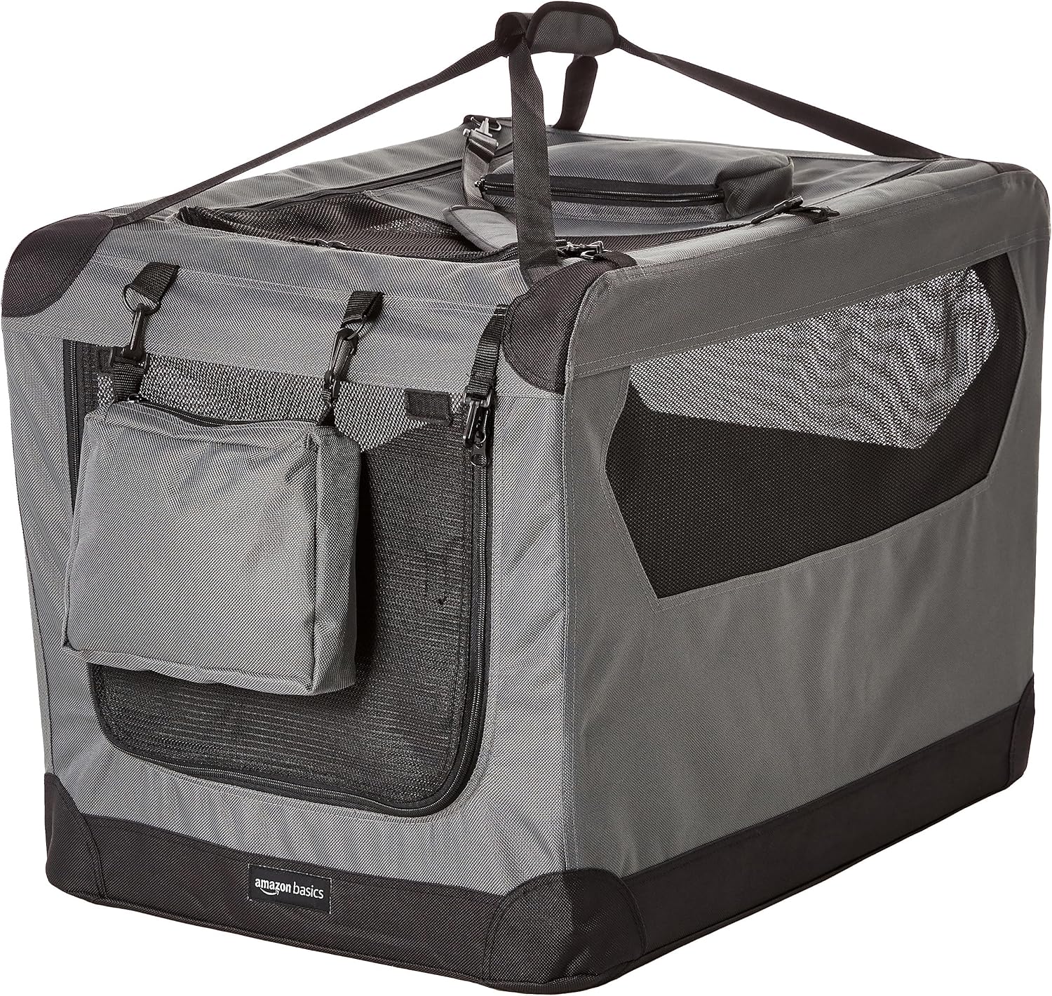 Amazon Basics – Morbida borsa pieghevole per animali domestici, 30 pollici/76,2 cm, grigia