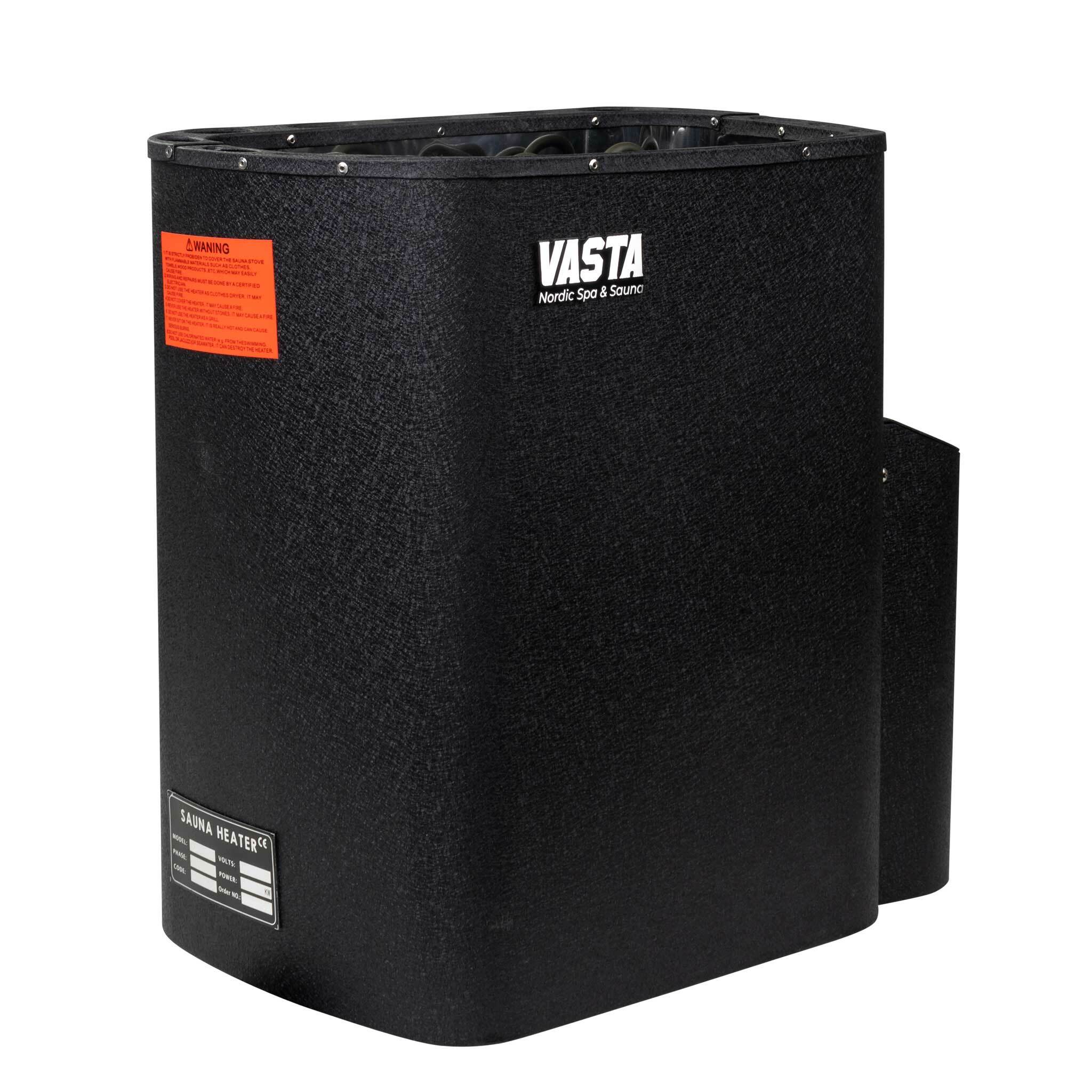 Stufa elettrica per sauna Vasta Blaze 8kW, controllo fisso, 7-12m3, nero