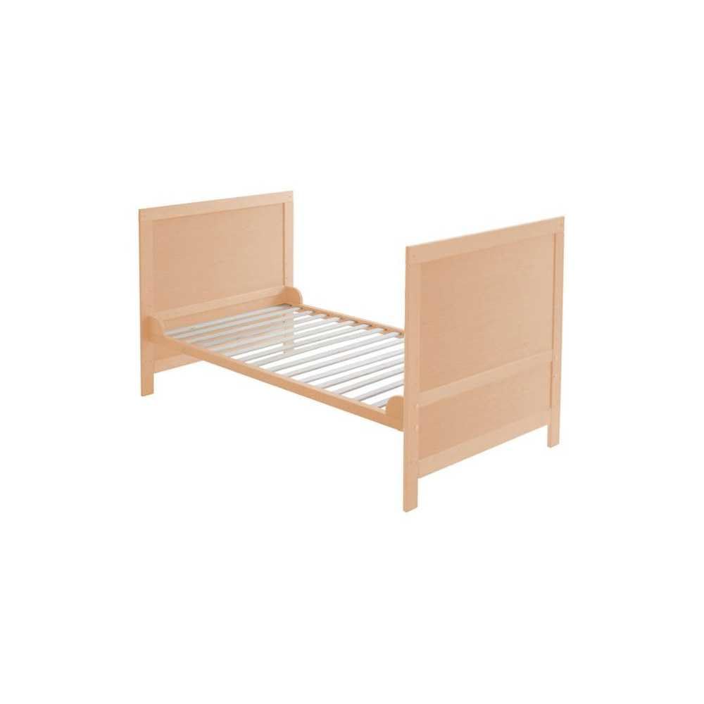 roba Lettino combinato 70 x 140 - Lettino con sbarre regolabile in 3 altezze - 3 pioli rimovibili - Lettino trasformabile in letto junior - Legno color tortora